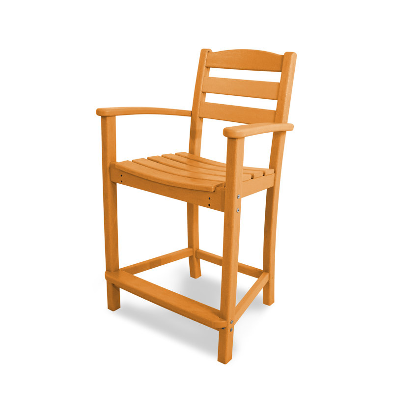 Chaise avec accoudoirs de bar POLYWOOD La Casa, Orange, Tabouret de comptoir (siège d'une hauteur de 25,1