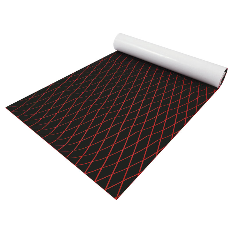  Tapis antidérapant 94,48 * 35,43 po pour bateau et yacht, Rouge / Noir