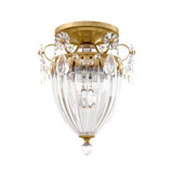 Bagatelle 1 Light 9.5in x 8in Semi-Flush Mount in French Gold with Clear Radiance Crystals