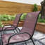 Ensemble de 4 chaises de patio d'extérieur empilables avec dossier haut et siège en filet respirant pour jardin