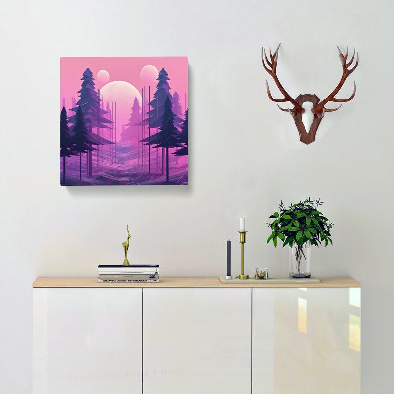 Forest Vaporwave No.2 - Wrapped Canvas
