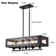 31.5" Industrial Farmhouse 5-Light Linear Chandelier Black Metal Frame with Rope Detail,Adjustable Height for Dining Room or Kitchen Island