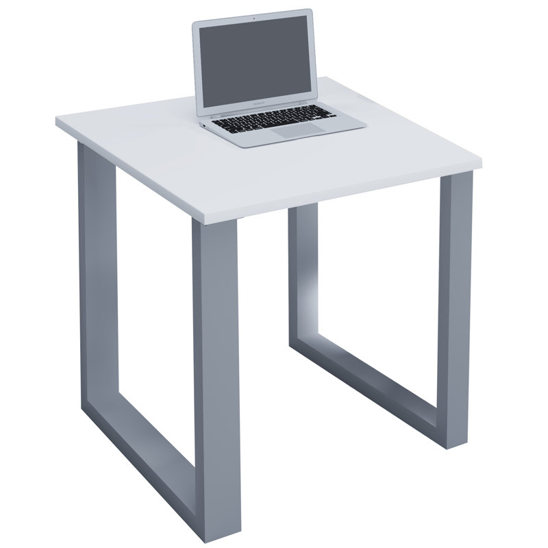 Raisha Writing Desk, White/Grey, 76cm H x 80cm W x 50cm D