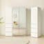 Armoire-penderie mince en bois avec miroir