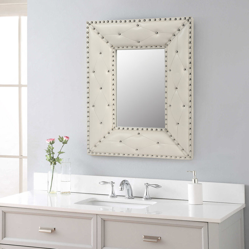 Miroir décoratif mural, rivet, panneau de fibres à densité moyenne recouvert de polyuréthane