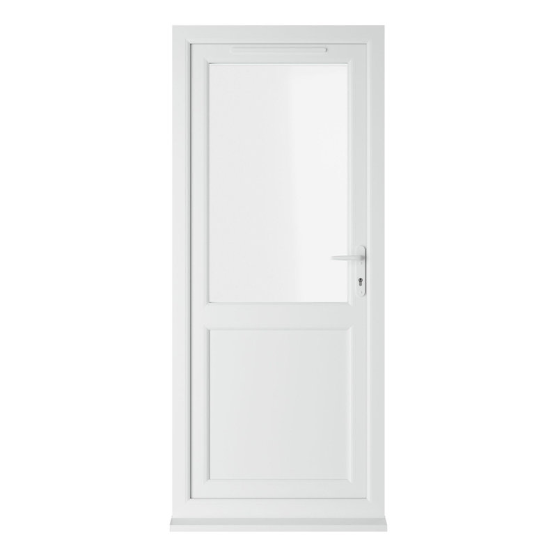 Crystal Triple Glazed Single Door Half panel Grey/White RH 890 x 2090mm Clear, White, Left , 840mm x 2090mm