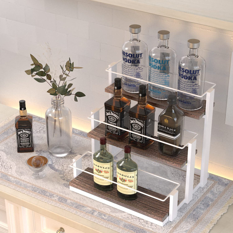 Wine Bottle Rack, White/Brown