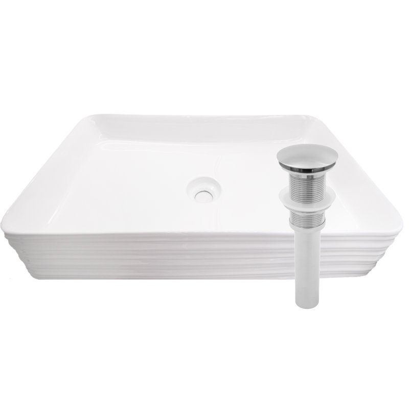 Lavabo vasque de salle de bain rectangulaire, Nickel brossé