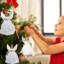 Décoration mignonne ange avec arbre de Noël en corde suspendue; 3 pièces