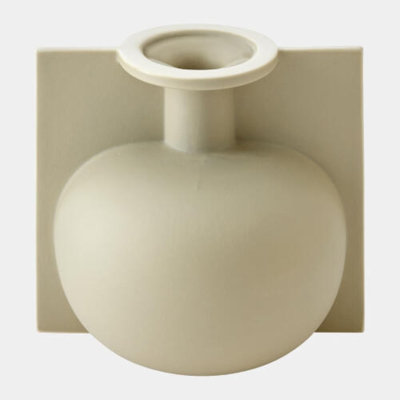 Brim Vase-Rainwashed-Squat 7"H x 7"W x 8"D Vase