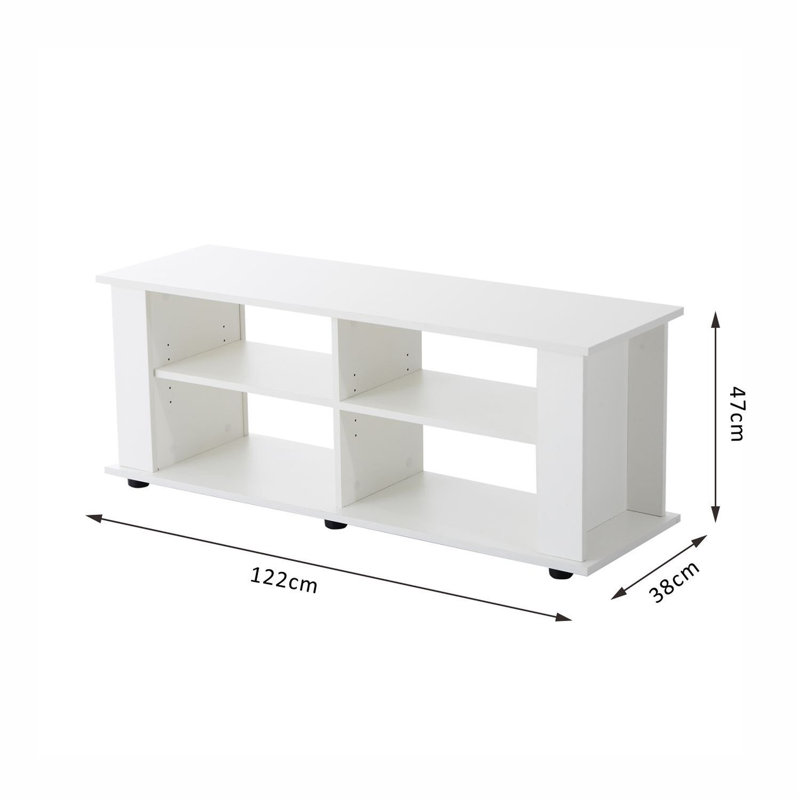 Unfinished TV Stand, White, 46.7cm H x 122cm W x 38.1cm D