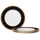 Noritake Trefolio Gold Set Of 4 Accent Plates, 9-3/4"