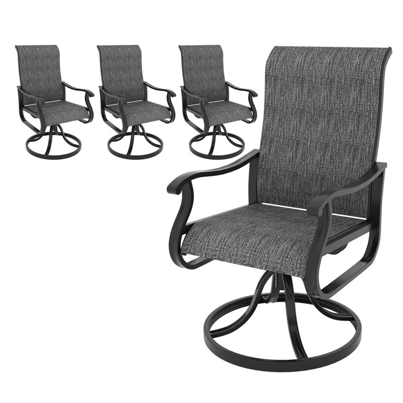 Fauteuil de salle à manger pivotant Ashalyn, Gris clair