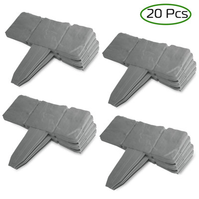 Bordure de jardin en plastique effet pierre pavée Koryne 20 PCS