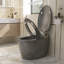 Toilette intelligente avec bidet, pile de secours, couvercle à ouverture / fermeture automatique, siège chauffant, eau chaude instantanée, chasse d'eau avec capteur de pied, télécommande, affichage à DEL, gris-121699886