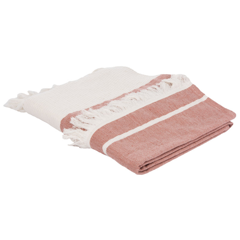 Nila Mauve and Beige Cotton Throw Blanket