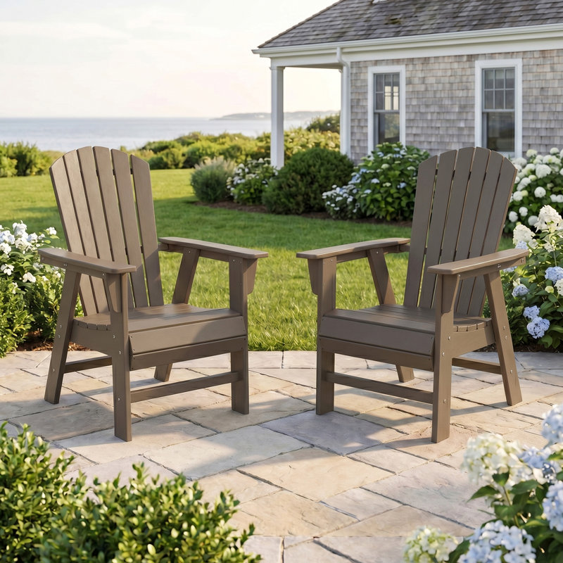 Seashell Upright Adirondack Chair (Set Of 2), Brown