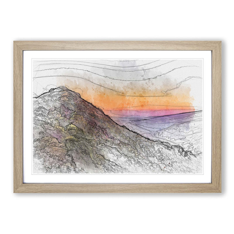 Sequoia National Park in Nevada in Abstract - Picture Frame Graphic Art Print, 40cm H x 60cm W x 2cm D, Oak