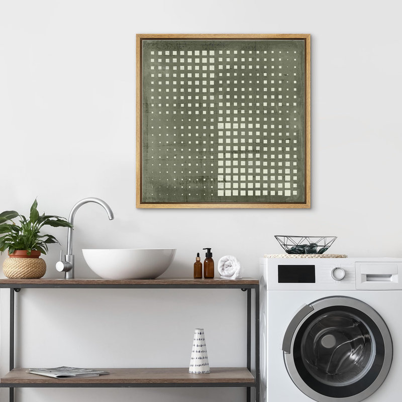 «Abstract Grayscale Dot Matrix», reproduction d'art sur toile encadrée, H 24 po x l 24 po x P 1,5 po, Naturel