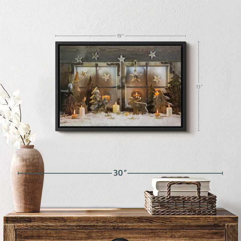 Fenêtre de Noël, reproduction sur toile, H 13 po x l 19 po