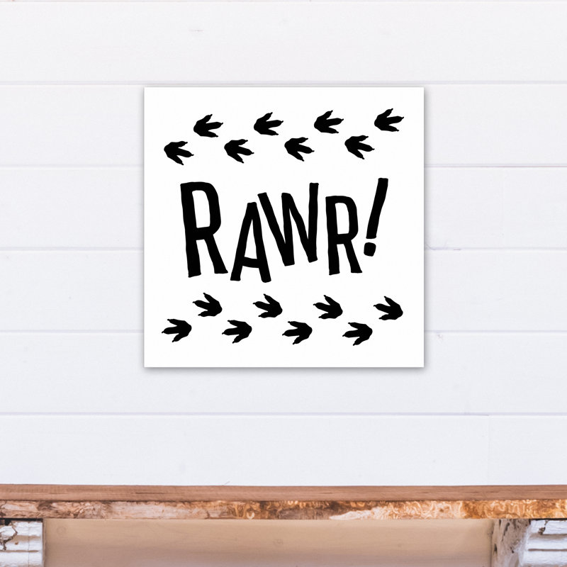 «Mallon Rawr Dinosaur Traces», art encadré, H 20 po x l 20 po x P 1,25 po, Toile tendue