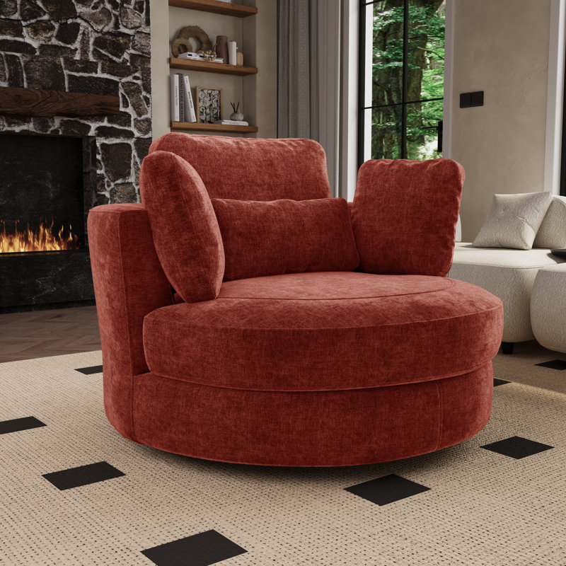 Fauteuil demi-tonneau pivotant l 50 po, Terracotta