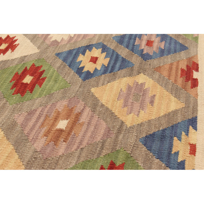 Tapis gris en laine Daphine Southwestern