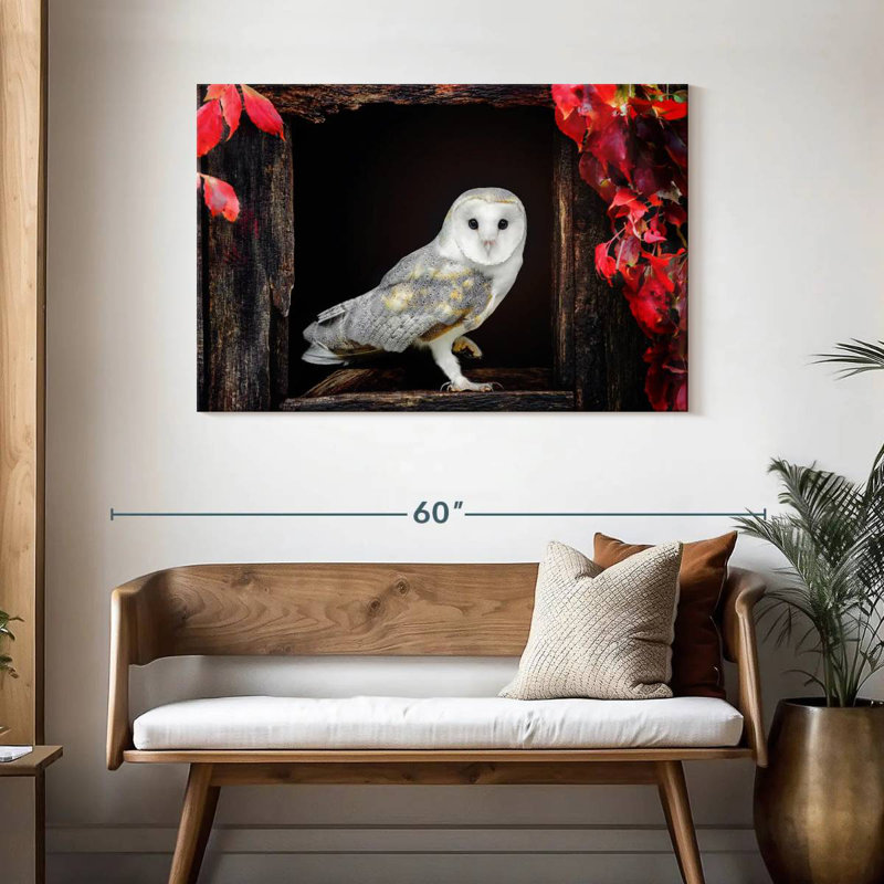 Autumn Barn Owl, 30" H x 45" W