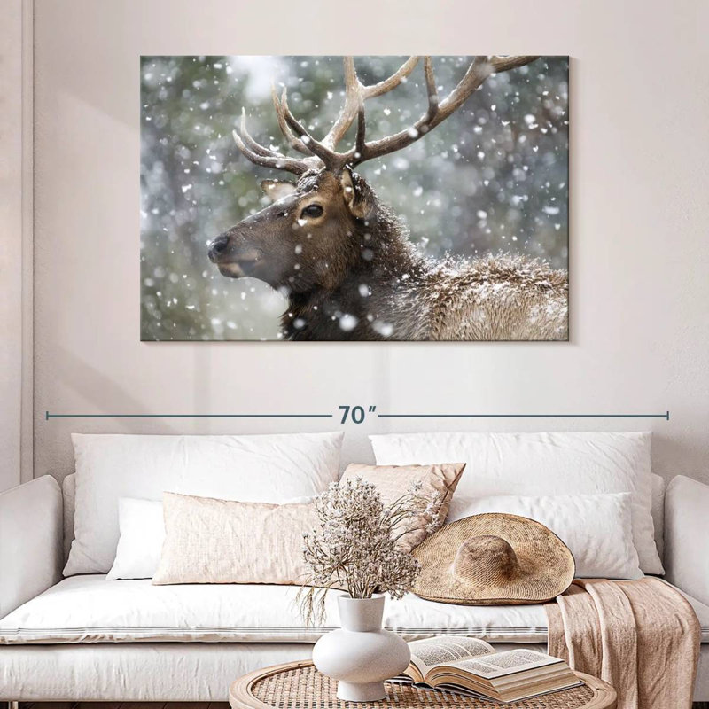 Winter Snow Elk, 32" H x 48" W