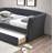 1Pc Day Bed W/ Trundle Button Tufted