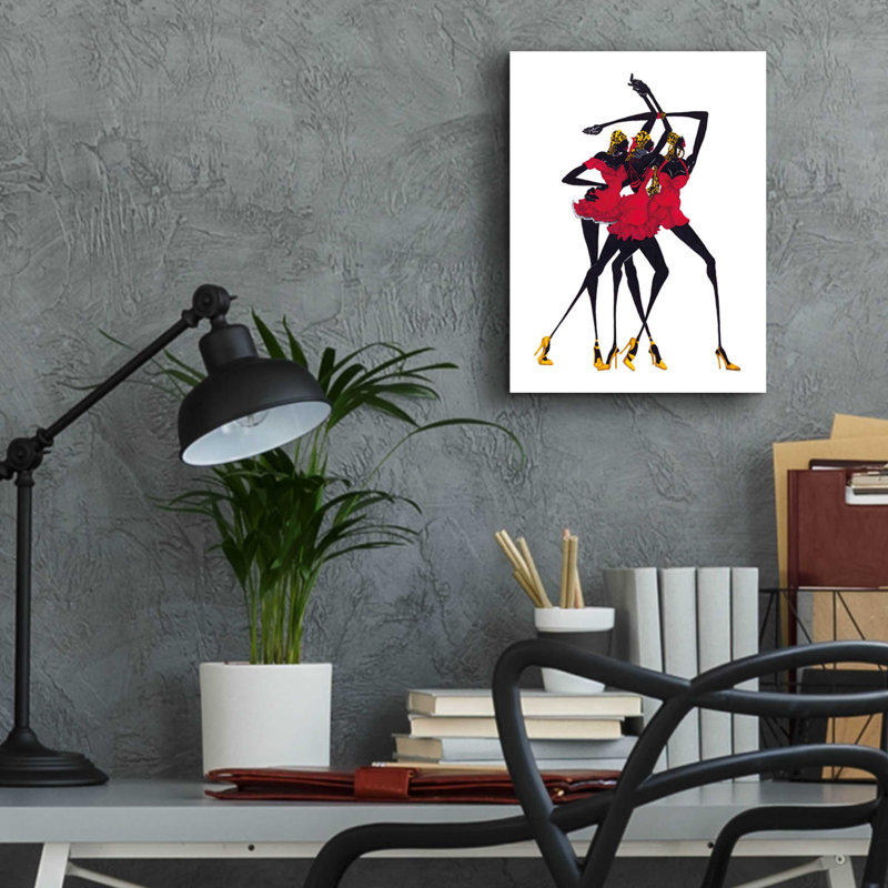 «Little Red Dress» par Shan Kelly, H 16 po x l 12 po x P 0,13 po