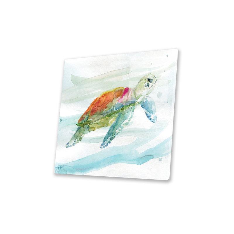 Tortue des tropiques I, H 24 po x l 24 po x P 0,25 po, Toile tendue, Pas de tapis