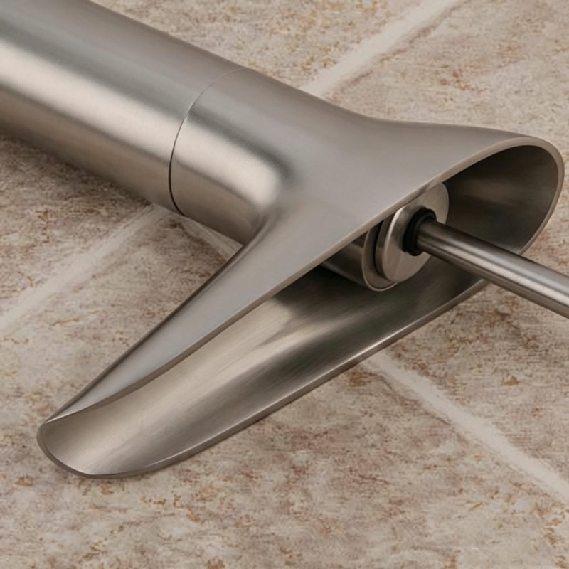 Vessel Single Hole Single Handle Bathroom Faucet with Drain Assembly, Brushed Nickel