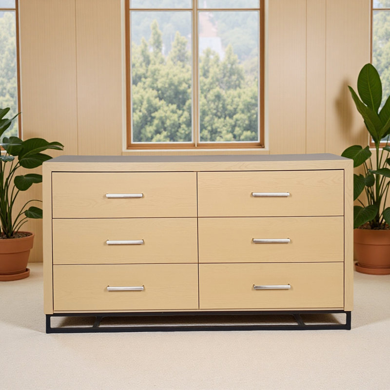 6 Commode 6 tiroirs, Naturel