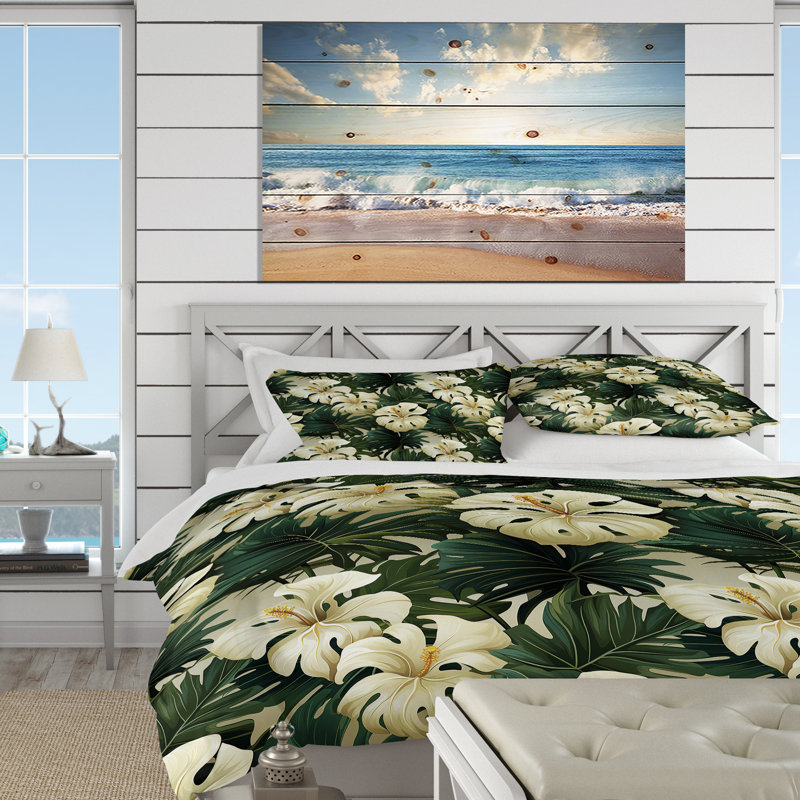 Ensemble de housse de couette Monstera Elegance, Housse de couette pour très grand lit et 2 très