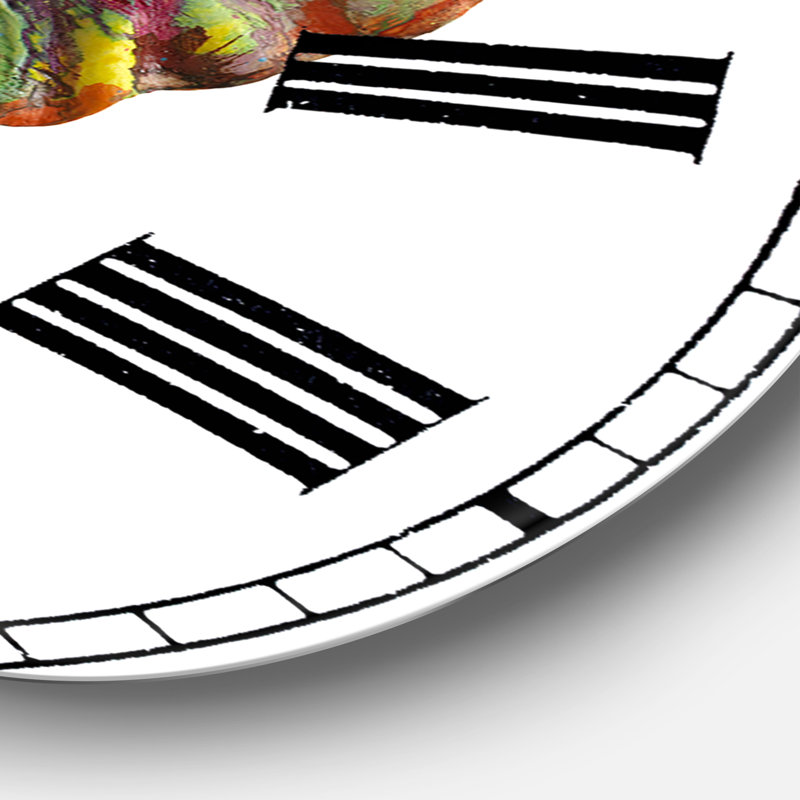 Horloge murale surdimensionnée Rainbow Elephant, Moyen