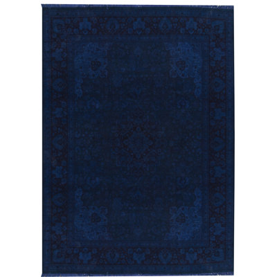 Hand-Knotted High-Quality Navy Area Rug