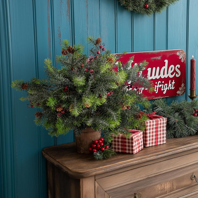 10 pièces de branches de pin artificielles avec des pommes de pin enneigées et des tiges d'arbre