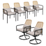 Outdoor Dining Chair Set (2 Swivel Chairs + 4 Dining Chairs)