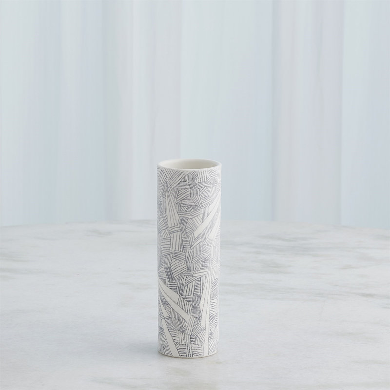 Searchlight Handmade Ceramic Table Vase, 10" H x 3.25" W x 3.25" D