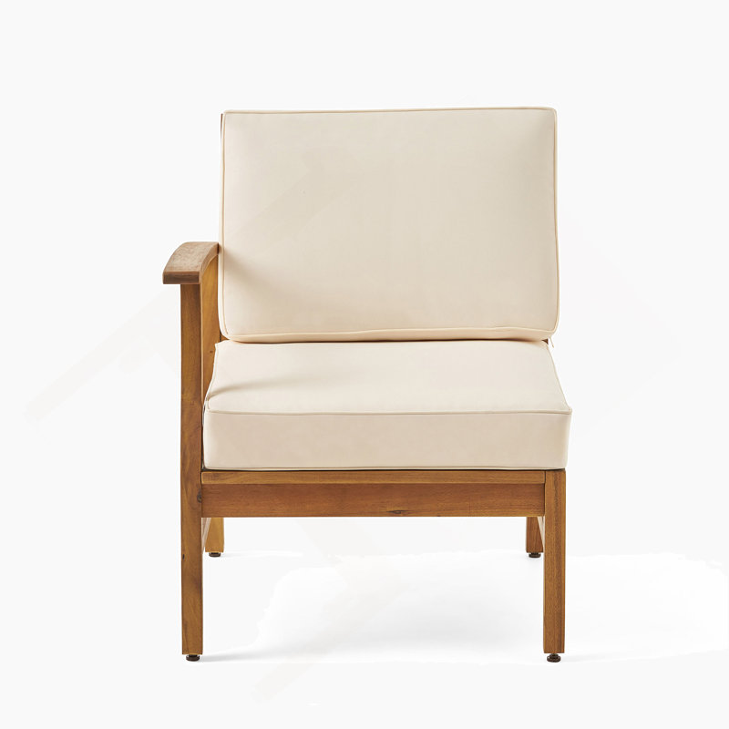 Fauteuil droit Perla, Crème, crème