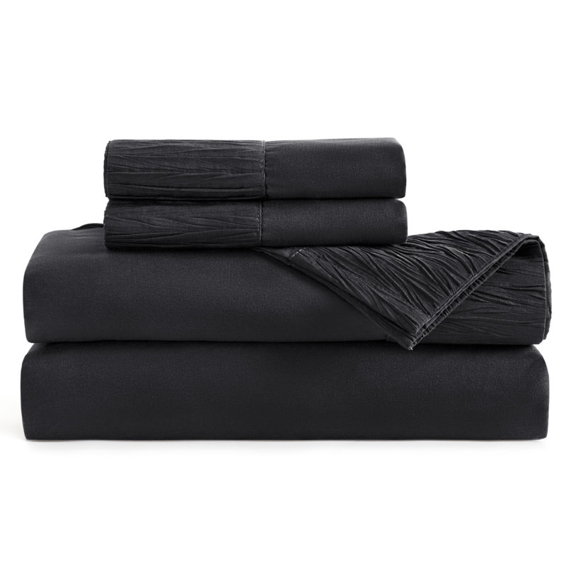 Bedsure Polyester Microfiber Sheet Set Hotel Luxury Sheets, Easy Care Cooling Bed Sheet Set 84GSM(101" x 107") GentleSoft™️