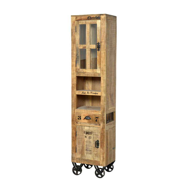 Kym Solid Wood Freestanding Linen Cabinet
