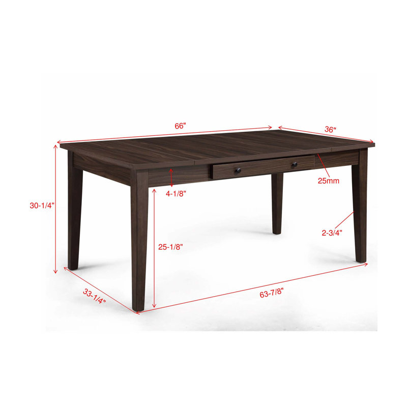 Table de salle à manger 7 pièces multifonctionnelle avec finition bois riche et 2 tiroirs latéraux intégrés