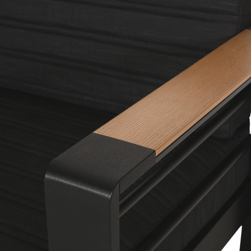 3 Seater With Aluminium And Water-Repellent Seat Materials, Black Stable Frame Spill-