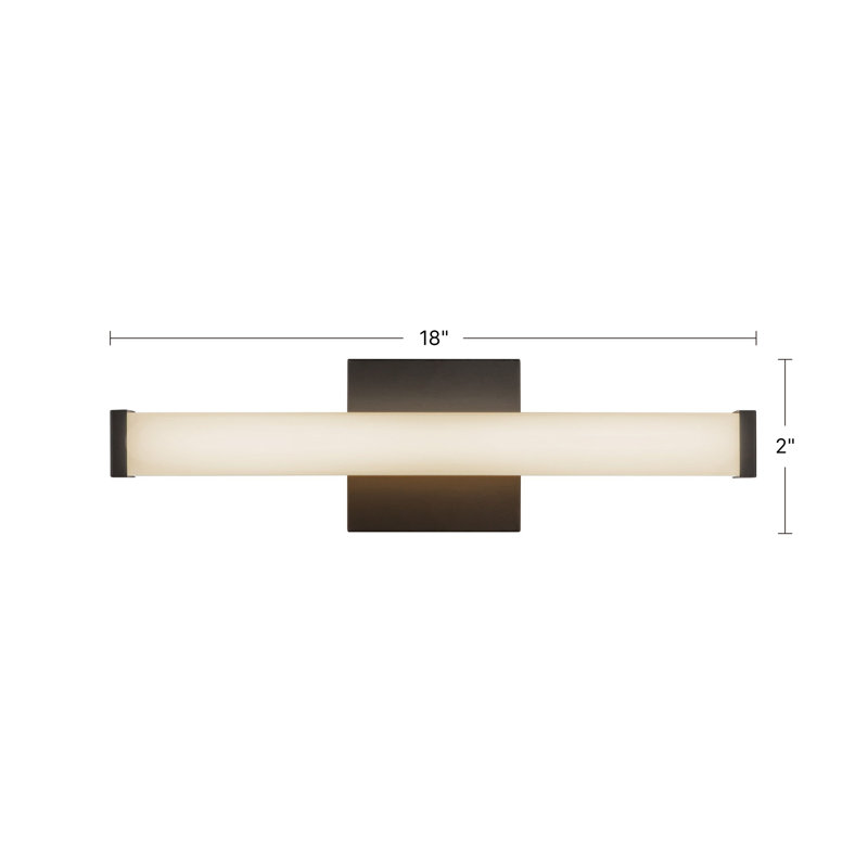 Geri 18-in Black dimmable LED Wall Sconce, Matte Black, 18-in