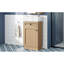 Meuble-lavabo de 18,5 po de style rustique avec lavabo en résine réversible, fabrication d'armoire, tablette intérieure réglable pour un rangement personnalisé, poignées élégantes en alliage de zinc, surface en grain de bois, conception à fermeture en douceur
