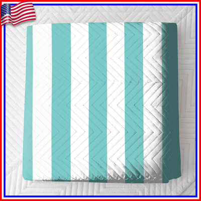 Motif de couvre-lit à rayures verticales turquoise