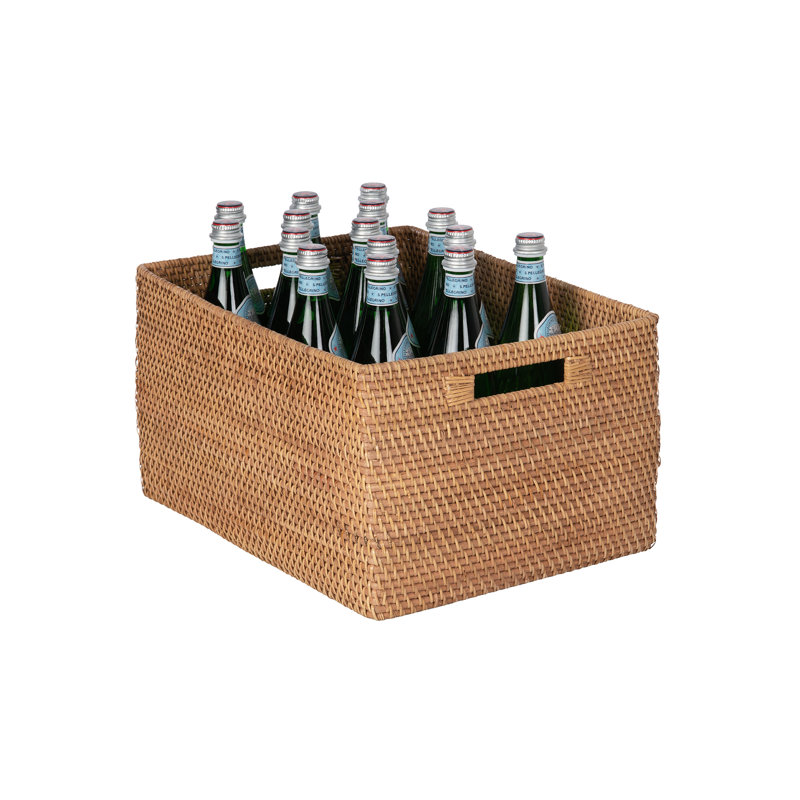 Rosecliff Heights Bavan Rattan Basket, Brown