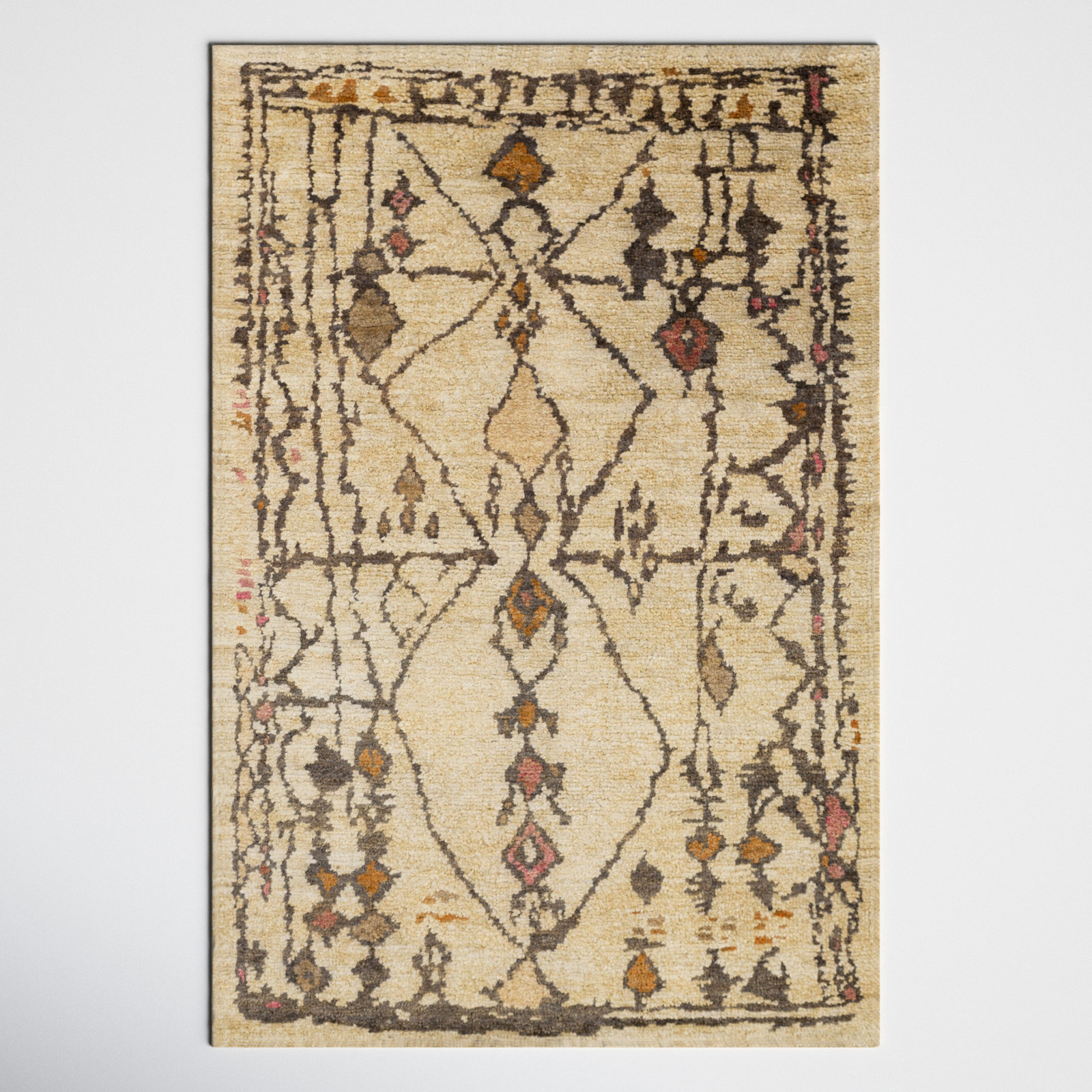 Semele Brown Beige Hand-Knotted Jute Rug, Rectangle 8' x 10'